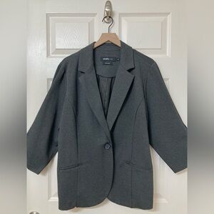 Torrid Studio Gray Soho Premium Ponte Knit Back Stretch Blazer Jacket 4X Fall